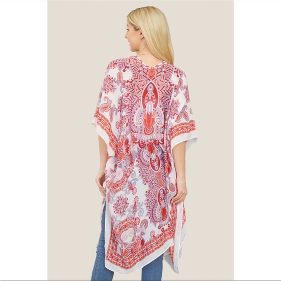 Bohemian Pattern Kimono Cardigan Coverup - Picture 3 of 13